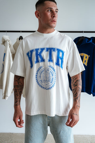 VARSITY CREST O/S TEE - WHITE