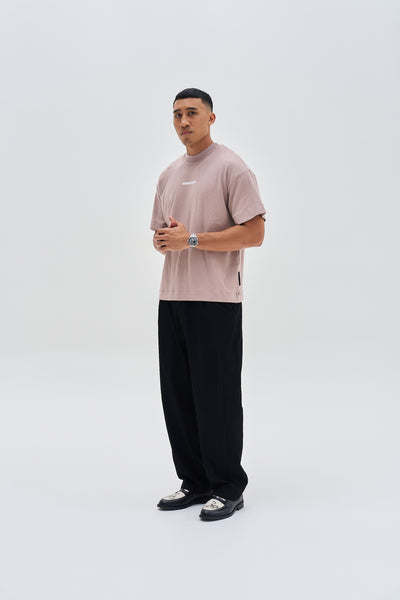 BLACK LABEL O/S TEE - WARM TAUPE