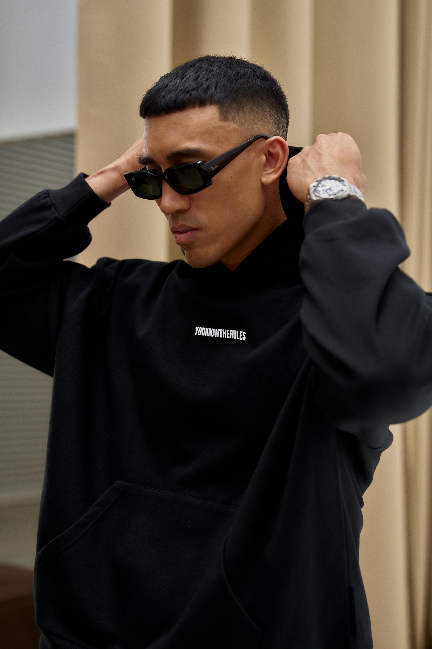 BLACK LABEL HOOD - BLACK