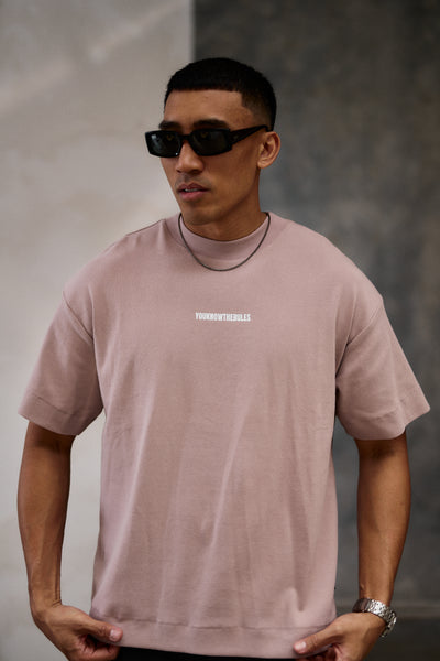 BLACK LABEL O/S TEE - WARM TAUPE